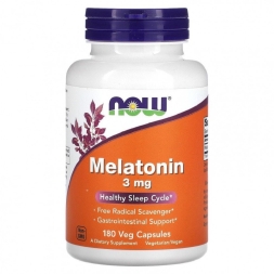 БАДы для мужчин и женщин NOW Melatonin 3 мг  (180 капс)